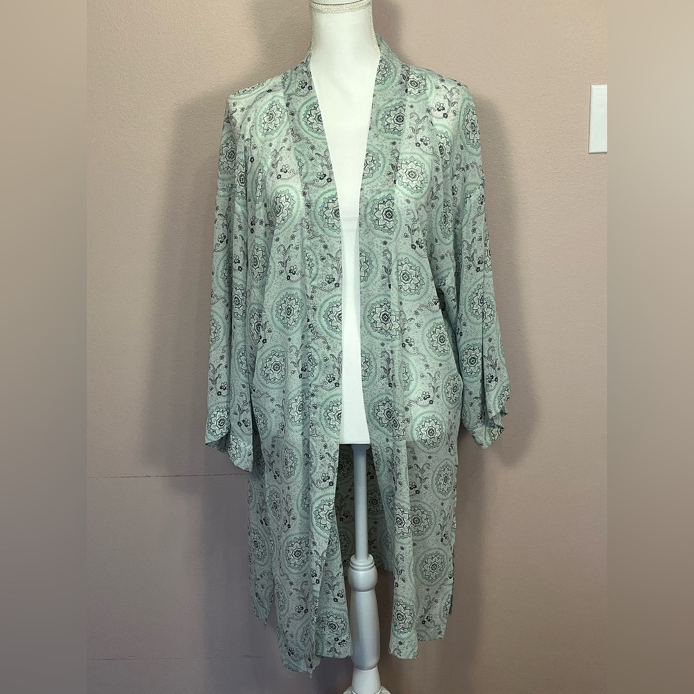 Light Mint Paisley Kimono from Loft